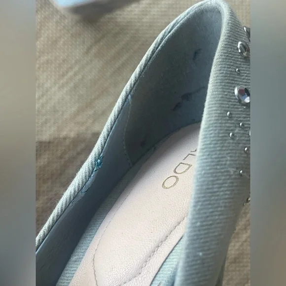 ALDO Elegant Blue Embellished Women's denimHeels size 7 - Picture 14 of 16